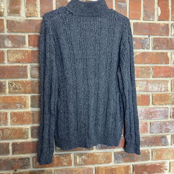 Tasso Elba Mens Heavy Knit 1/4 Zip Pullover Sweater Size Medium Grey Marled - Picture 3 of 10